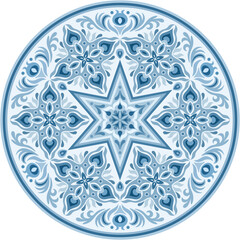 Vector abstract decorative round floral ethnic ornamental illustration