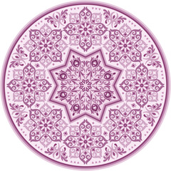 Vector abstract decorative round floral ethnic ornamental illustration