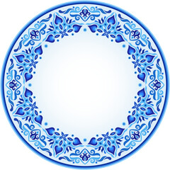 Vector abstract decorative round floral ethnic ornamental illustration