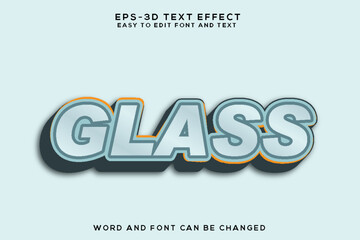 Glass 3d text effect