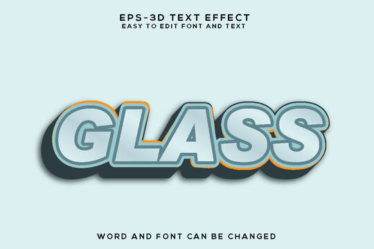 Glass 3d text effect