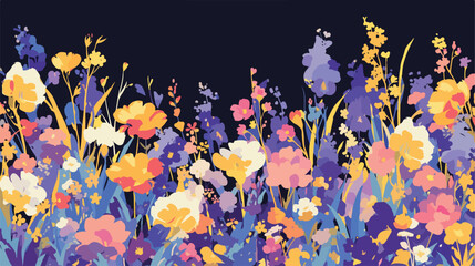 Floral backdrop with gorgeous blooming flowers and