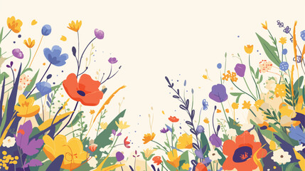 Obraz na płótnie Canvas Floral background with wild herbs. Thank you card t