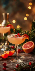 Naklejka premium Cocktail Elegance Under the Spotlight: Crafting Fresh Garnishes at the U-Two Bar