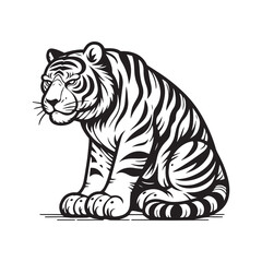 Tiger vector illustration for coloring