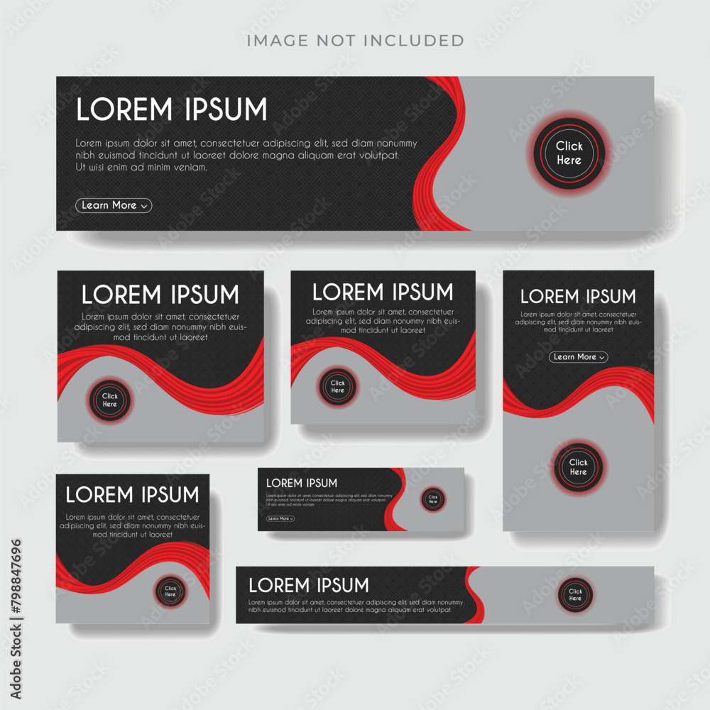 Wall mural set of creative web banners of standard size with a place for photos. business ad banner. vertical, 
