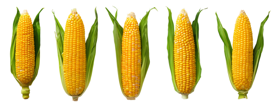 set of corn on a transparent background