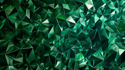 Green Emerald Geometric Polygon Design