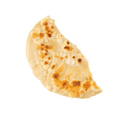 Wheaten Pita Flat Bread Pieces Isolated, Moroccan Tortillas, Fried in Butter, Msemmen Flat Bread