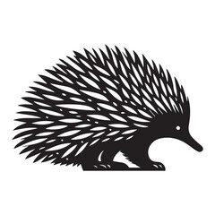 Echidna silhouette vector illustration white background