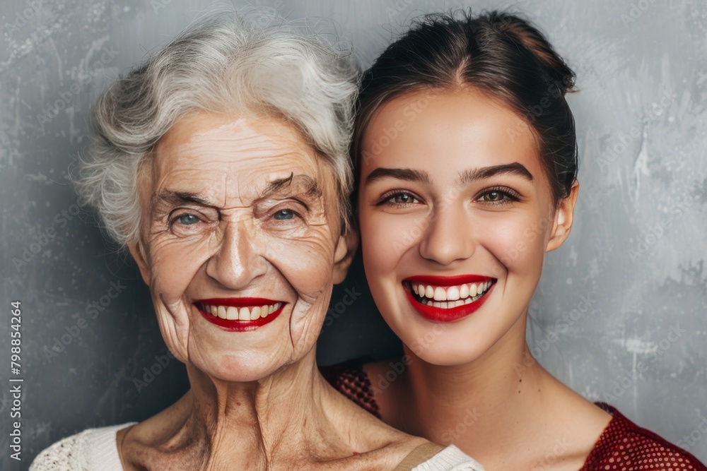 Poster beauty and vitality discussions on aging merge with old exercise and portrait dynamics; age defying 