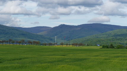 Fototapeta na wymiar Landscape of Slovakia, Vihorlat mountains in spring.