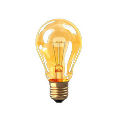 3D Lightbulb on white background. Light Bulb Brain