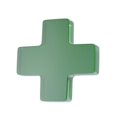 cross 3d icon and illustration
