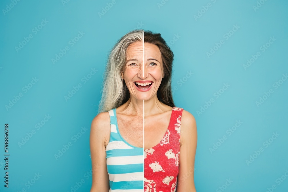 Poster anti aging cosmetics and vitality discussions on aging merge with neck and aging dynamics; expressio
