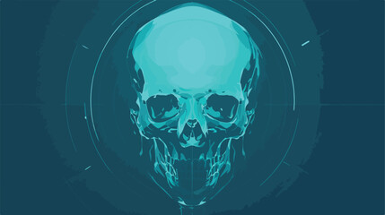 Frontal radiograph of skull. X-radiation picture or