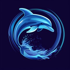Two Dolphins Swimming in a Circle