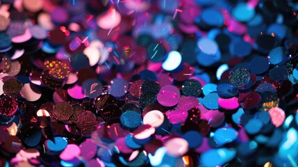 Abstract background texture composition with a complete covering of vibrant sequins