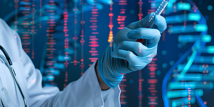 analysis of genome, genetic mutation , a scientist's research backdrop