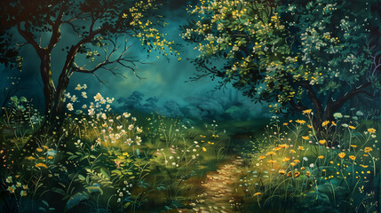 forest at spring night