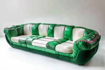 sofa made of baseball field, surrealism, creative furniture design. - obrazy, fototapety, plakaty