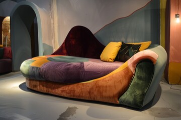 sofa made of freedom, surrealism, creative furniture design. - obrazy, fototapety, plakaty