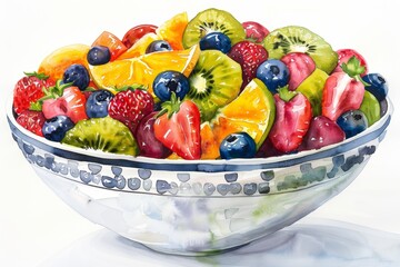 Fruit Medley Watercolor Painting - obrazy, fototapety, plakaty