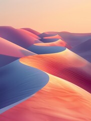 Surreal Desert Dunes Digital Art - obrazy, fototapety, plakaty