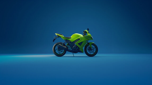 Modern Sport Motorcycle with Vibrant Green Accents