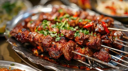 Chinese Cuisine Featuring Grilled Lamb Chops Xinjiang style Shashlik and Kebab