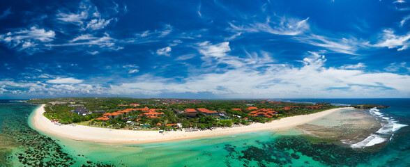 Aerial view of Nusa Dua Beach in Bali