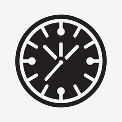 A clock icon black & white vector. Clock icon in trendy flat style isolated on background. Clock icon page symbol for your web site design Clock icon logo, app, UI. Clock icon Vector illustration, EPS
