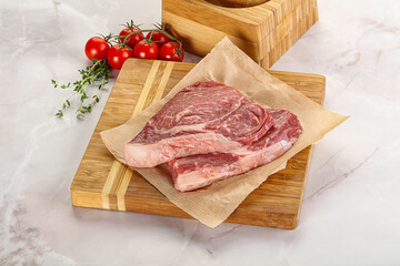Uncooked raw beef steak for grill