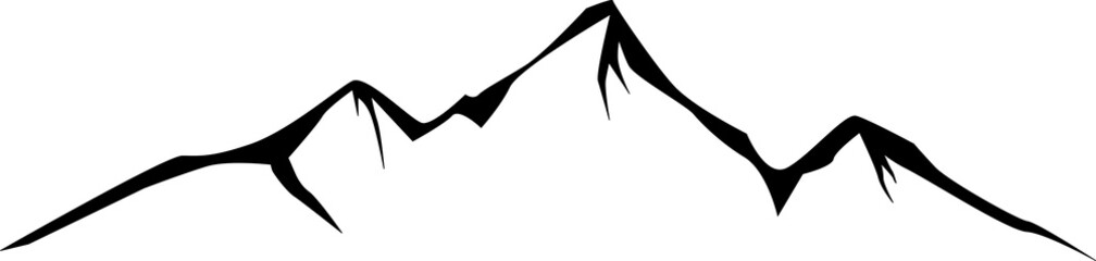 black and white mountain vector