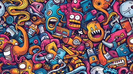 Obraz premium Playful doodle background