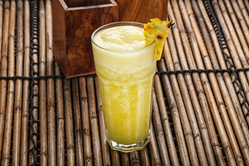 Sweet cold pineapple juice refreshment