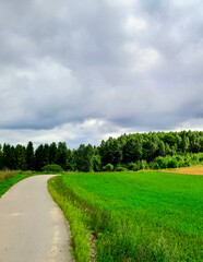 Fototapeta na wymiar Cloudy day in Kashubia Poland.