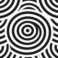 Concentric circles pattern, flat vector, simplistic design, white, repeatable ,  repeating pattern