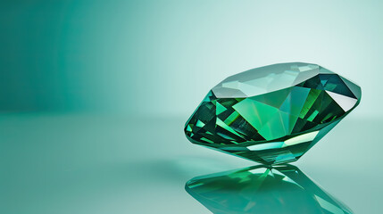 Macro photography, prime lens, close-up shot, emerald precious stone, isolated against background. Bright, studio lighting, bokeh