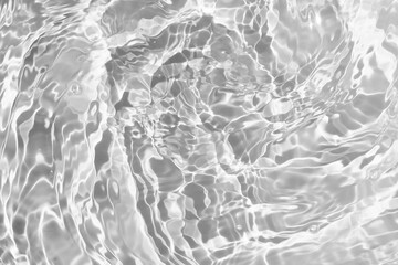 White water with blurred transparent ripple texture on white background with sunlight shadow....
