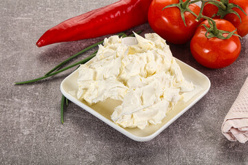 Soft Philadephia cheese in the bowl