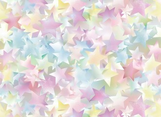 A seamless pattern of multicolored stars on a pastel background, ideal for cheerful decor or gentle creative projects.