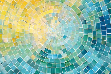 A mosaic of sunlit tiles creates a tranquil dreamscape, ideal for serene visuals, calming spaces, and artistic expression with copy space.