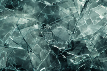 Shattered glass shards, featuring jagged edges and transparent fragments. Glass shard textures offer a dramatic and dynamic backdrop