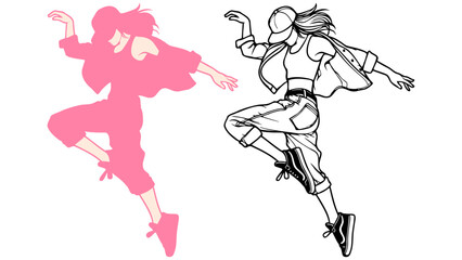 Street Dance Girl Illustration.