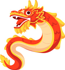 red dragon flat vector