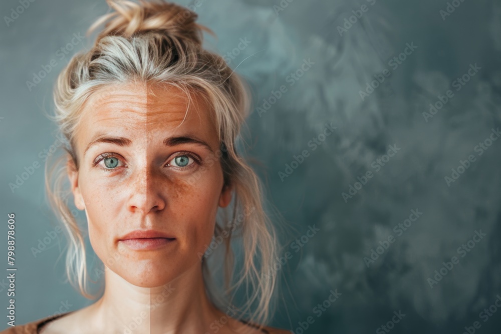 Poster skincare differences in aging science discussions focus on modern aging solutions, integrating skin 