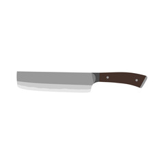 usuba is a traditional Japanese style knife designed specifically to cut vegetables. Japanese cuisine vector illustration. A traditional Japanese kitchen knife with a steel blade and wooden handle.
