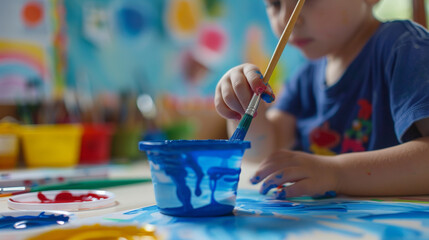 Kindergarten Painting Day: Creative Exploration. Generative AI