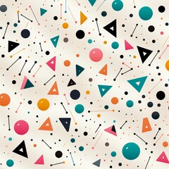 Confetti of shapes, varied palette, flat design, nonstop, white field ,  repeating pattern - obrazy, fototapety, plakaty
